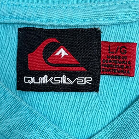 Quiksilver Teal Wave Graphic Short Sleeve Organic Cotton T-shirt size Large - Picture 3 of 8